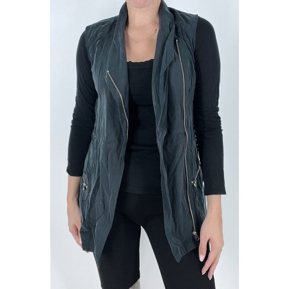 Trouve Slate Gray Asymmetrical Sleeveless Casual Light Weight Vest Size XS